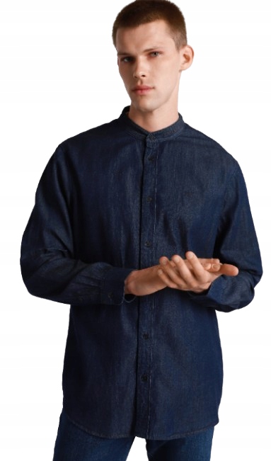 Armani Exchange Tmavě Modrá Ležérní Košile S Dlouhým Rukávem