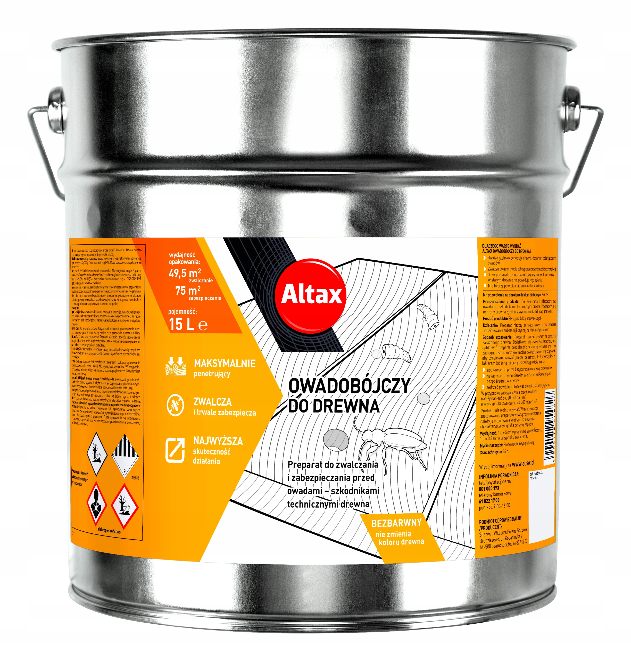 

Altax Hylotox Preparat Owadobójczy Do Drewna 15L