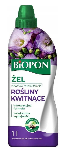 BIOPON NAWÓZ MINERALNY W ŻELU 1L ROŚLINY KWITNĄCE
