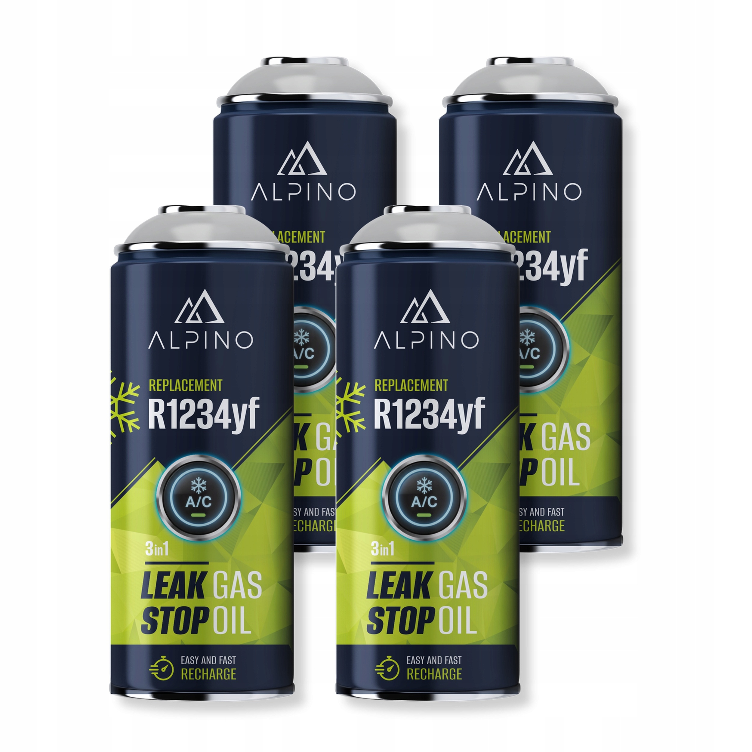 Plyn na nabíjení klimatizace automobilu Alpino R1234yf 4 ks, faktor 3v1