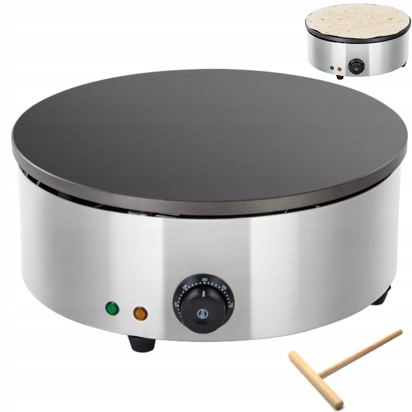 Kruhová palačinkovačka potažená teflonem o průměru 40 cm