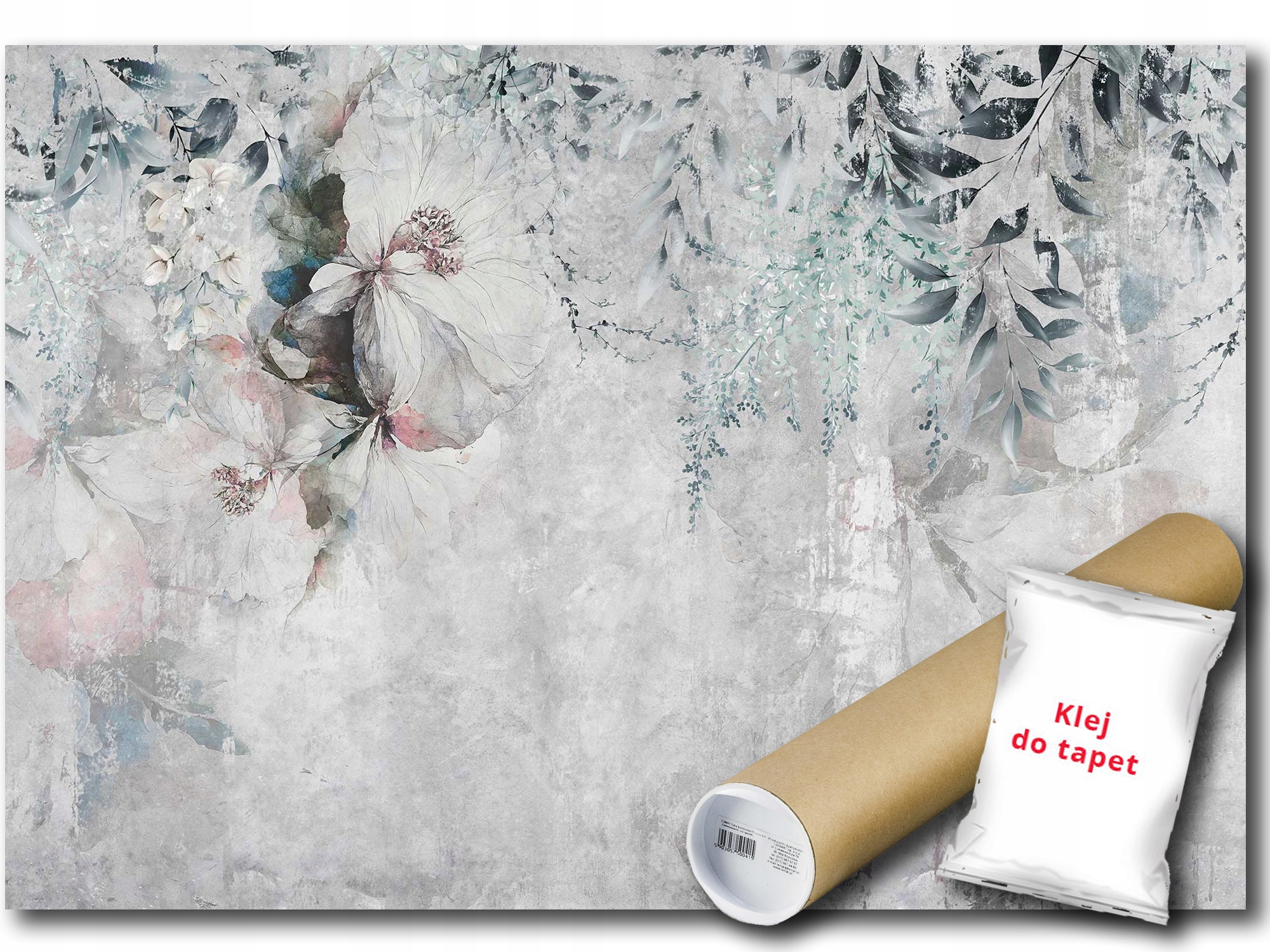 Fototapeta Flizelina Struktura Beton Květy Listy 300x210 lepidlo bonus
