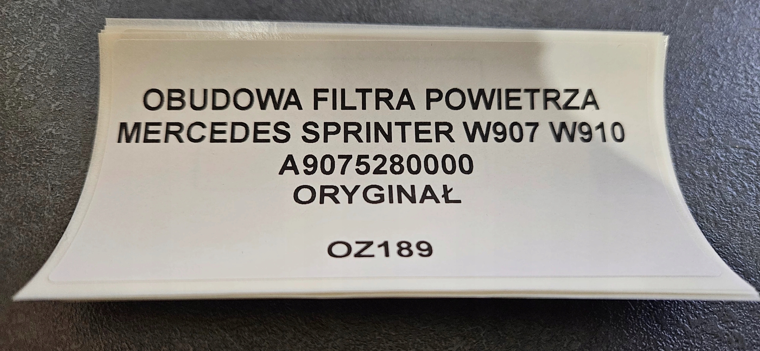 Gehäuse filter luft MERCEDES SPRINTER W907 W910 Original 9075280000