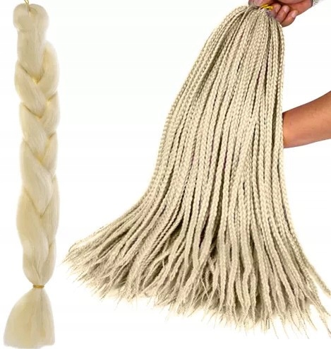 WŁOSY SYNTETYCZNE WARKOCZYKI Długie WARKOCZ DOCZEPIANY Proste BLOND