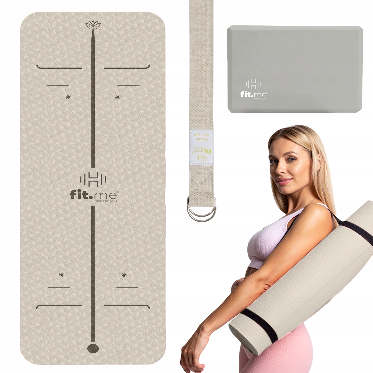 Mata Do Ćwiczeń Jogi Pilatesu Gimnastyczna Tpe Antypoślizgowa Z Uchwytem