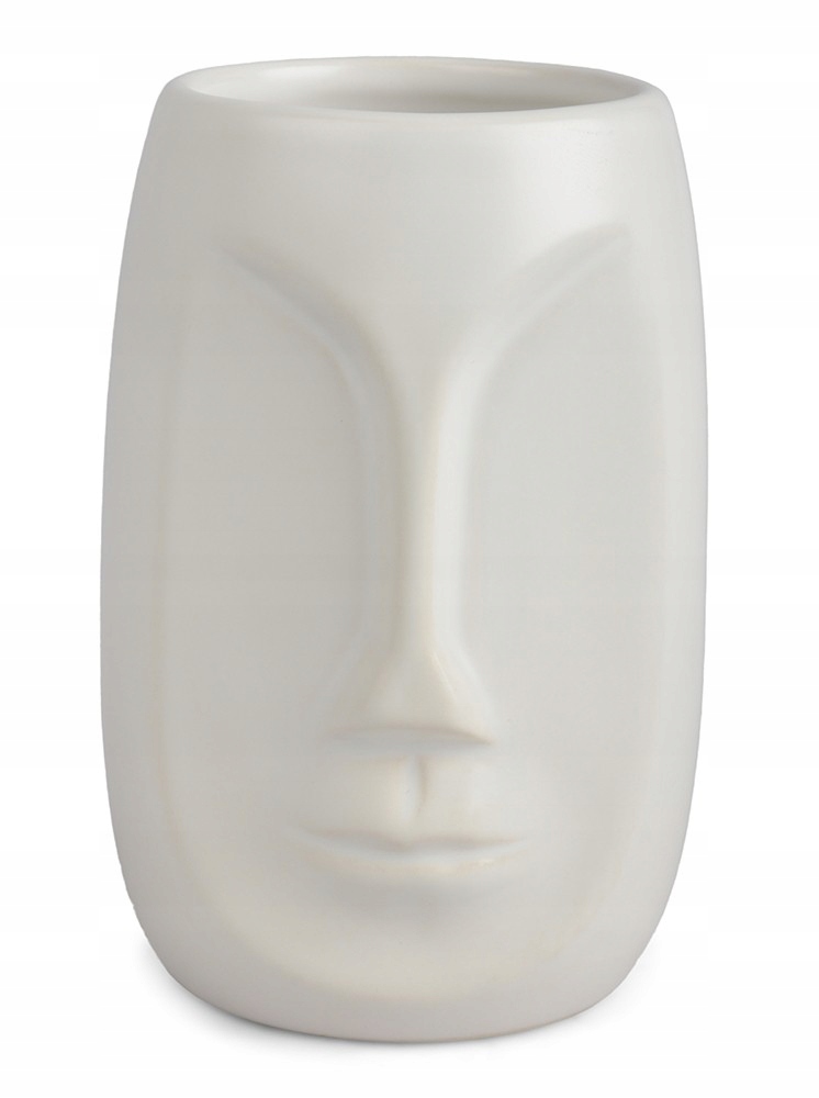 

Kubek łazienkowy biały głowa twarz ceramiczny 11