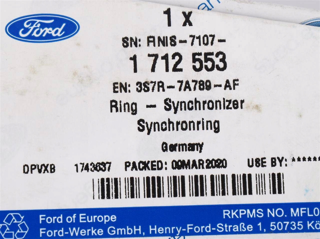 SYNCHRONIZATOR 3-4 BIEGU / WSTECZNY FORD OE VMT6 _ 2513680 _ 3S7R-7A789-AF Rodzaj skrzyni Manualna