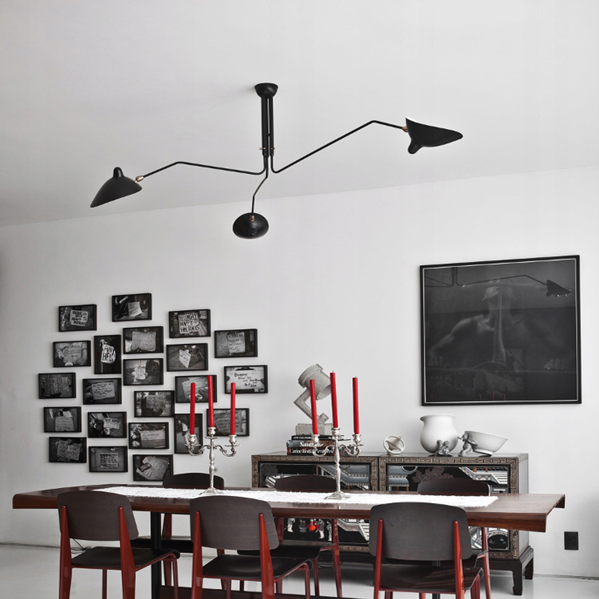 LAMPA SUFITOWA WISZĄCA CZARNA 3 RAMIENNA PAJĄK XXL Kolor czarny