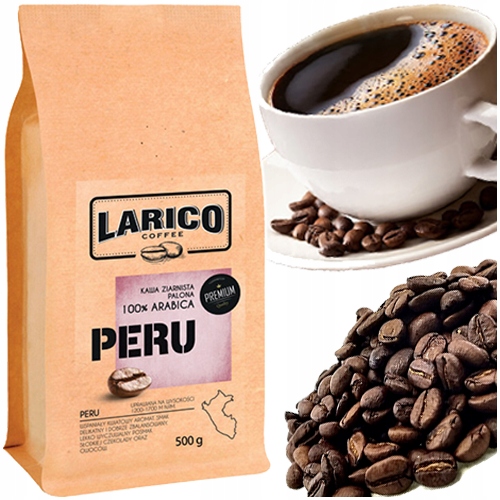 Káva Zrnková Larico Peru 500g 100% Pražená Arabica Premium Květinová Vůně
