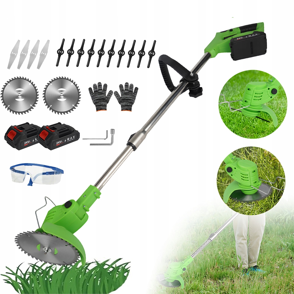 Akumulátorová sekačka na trávu pro zahrady s 2 2000mahovými bateriemi