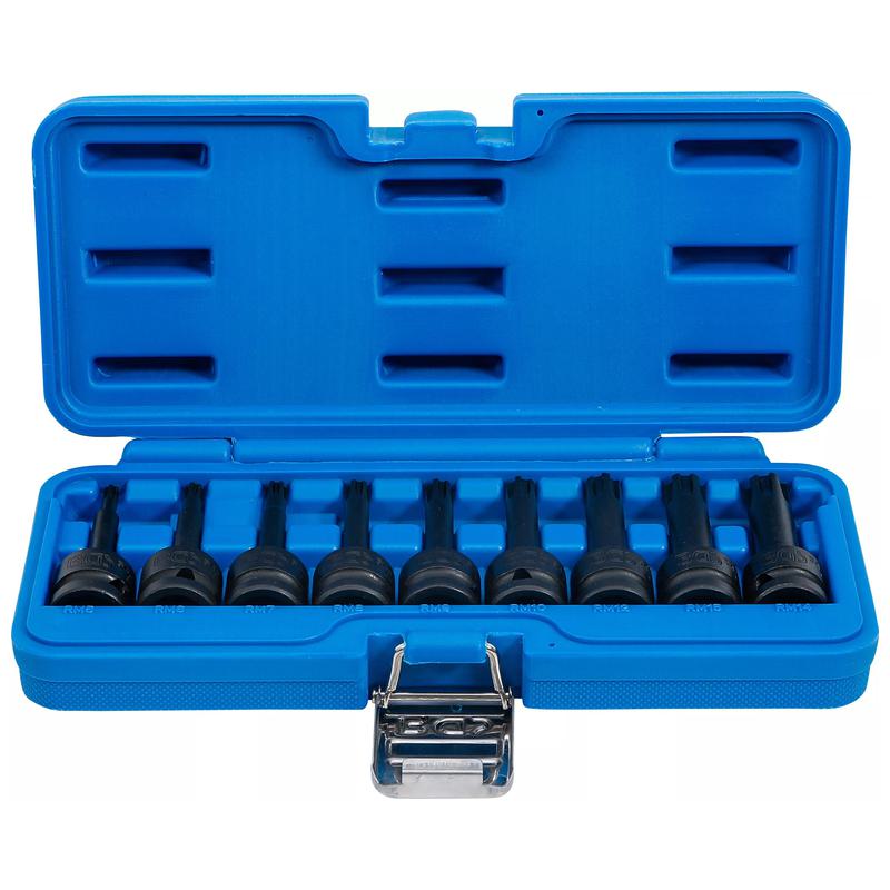 Sada 9 príklepových bitových nástavcov, klinový profil (Ribe) M5-M14 Bgs 5483