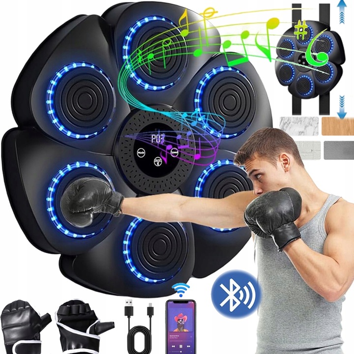 Trenażer Do Boksu Tablica Muzyczna Maszyna Bokserska Treningowa Bluetooth