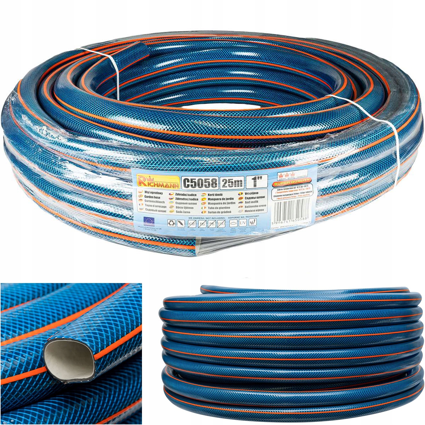 Wąż Ogrodowy Elastyczny 4-WARSTWOWY Premium Wytrzymały Odporny Na Uv 1" 25M