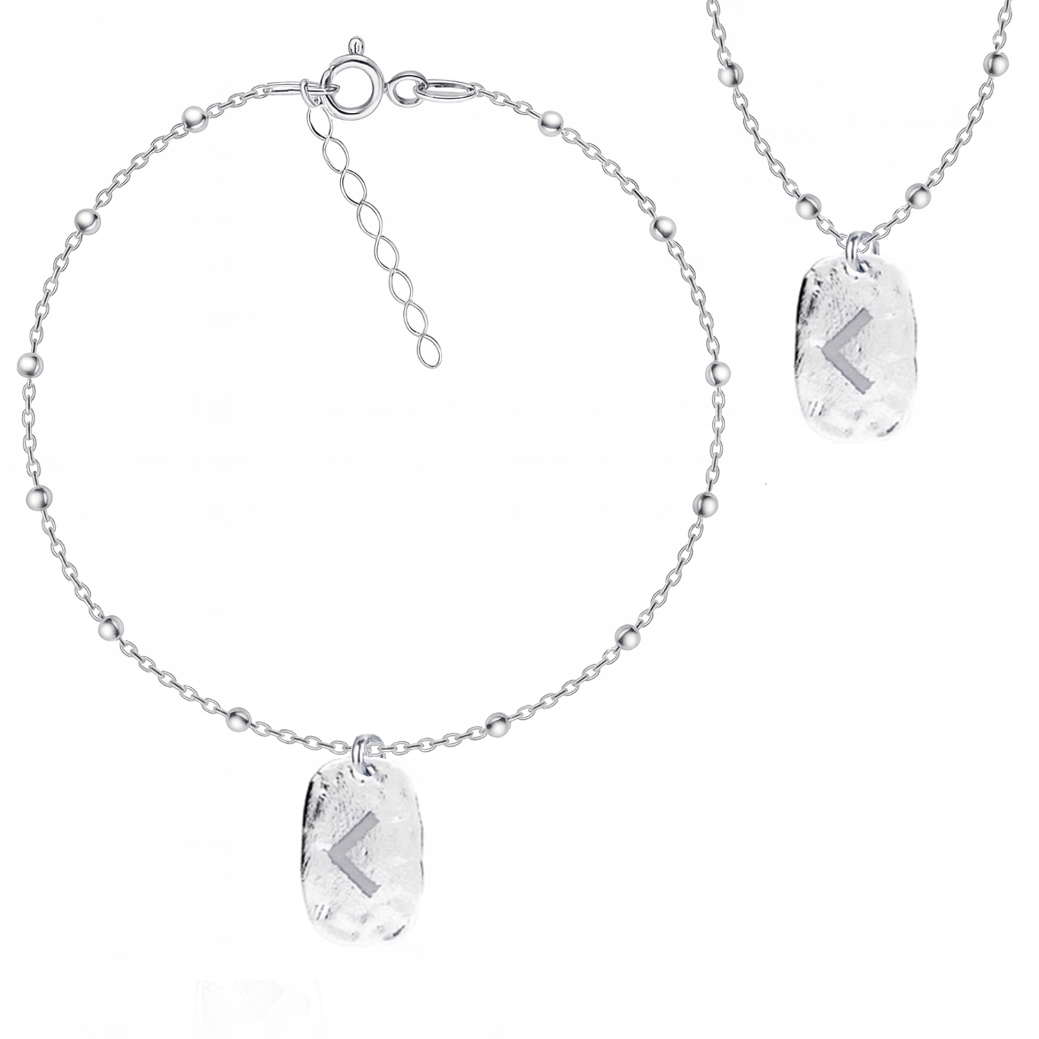 Runa Kenaz Wiking Stříbrný kuličkový komplet šperků stříbro 925