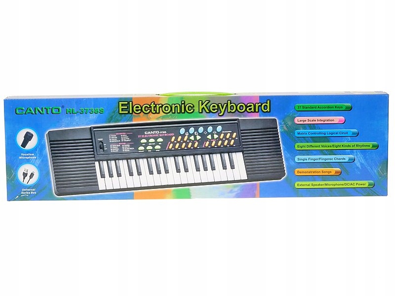 Organki 37 klawiszy z mikrofonem USB 57x15,5x4,5cm EAN (GTIN) 5901271571082