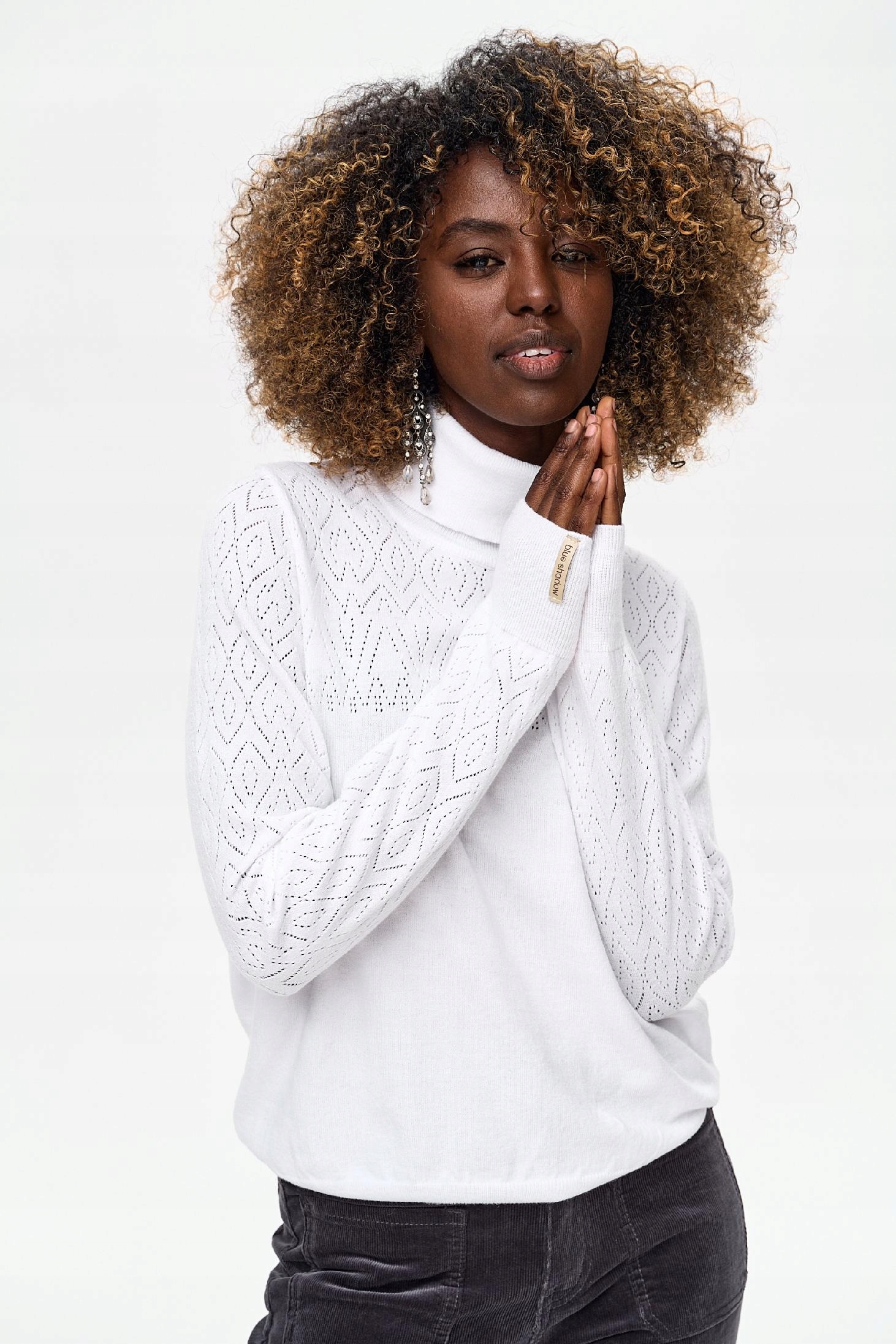 Dámský svetr s rolákem, bílý, Tonia blue shadow vel. 40/42