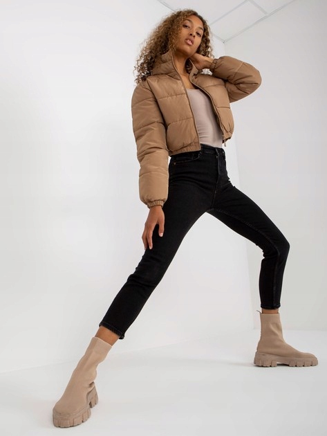 MINORITY KURTKA (L) CAMELOWY Damskie Wzór dominujący inny wzór