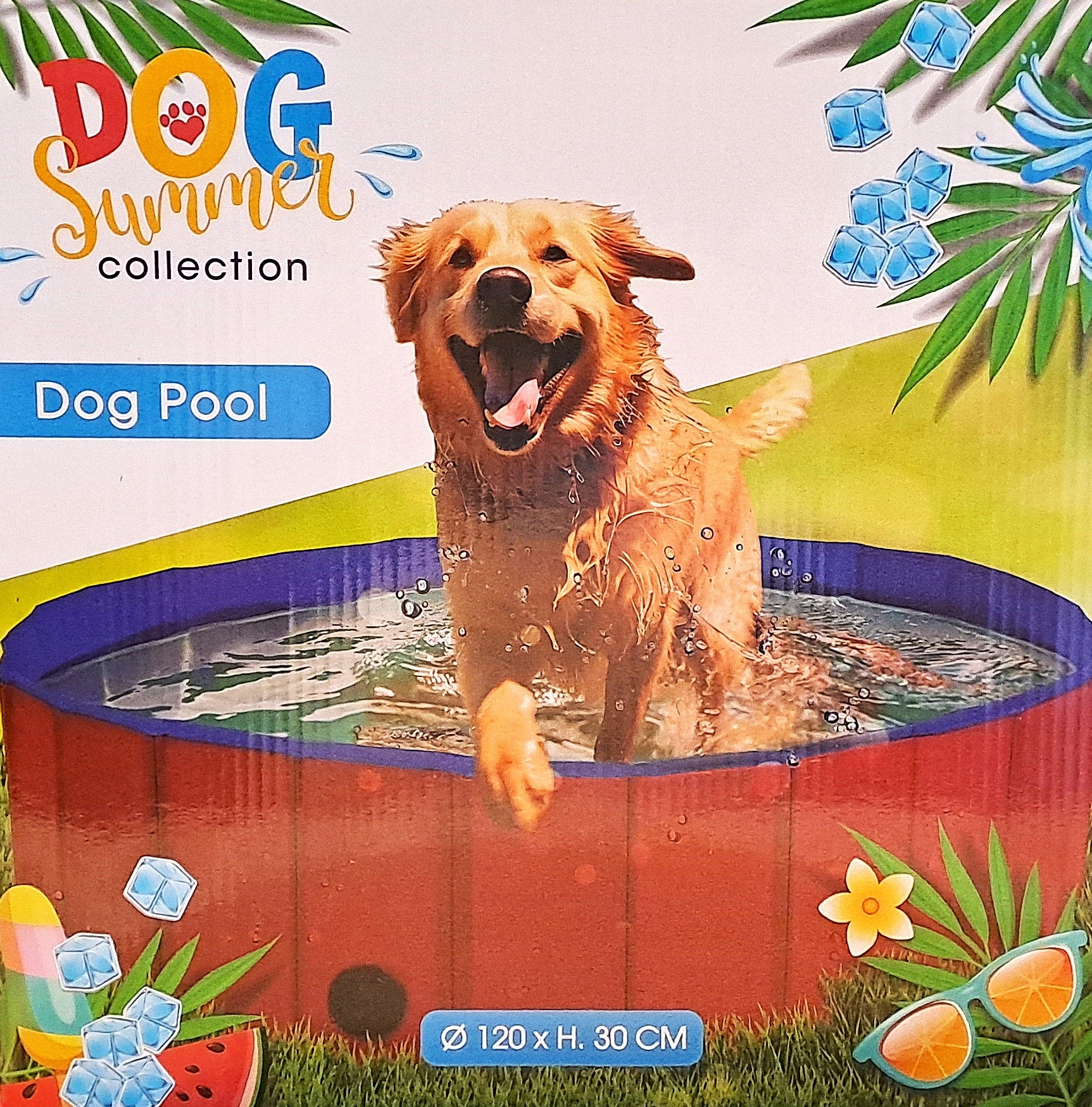 Basen Dla Psa Kota Zwierząt Składany Na Lato 120x30 cm Rozporowy Ogrodowy