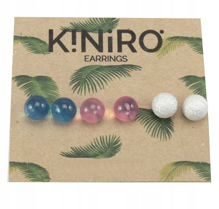 

Kolczyki Kule 3 Pary set 1 cm