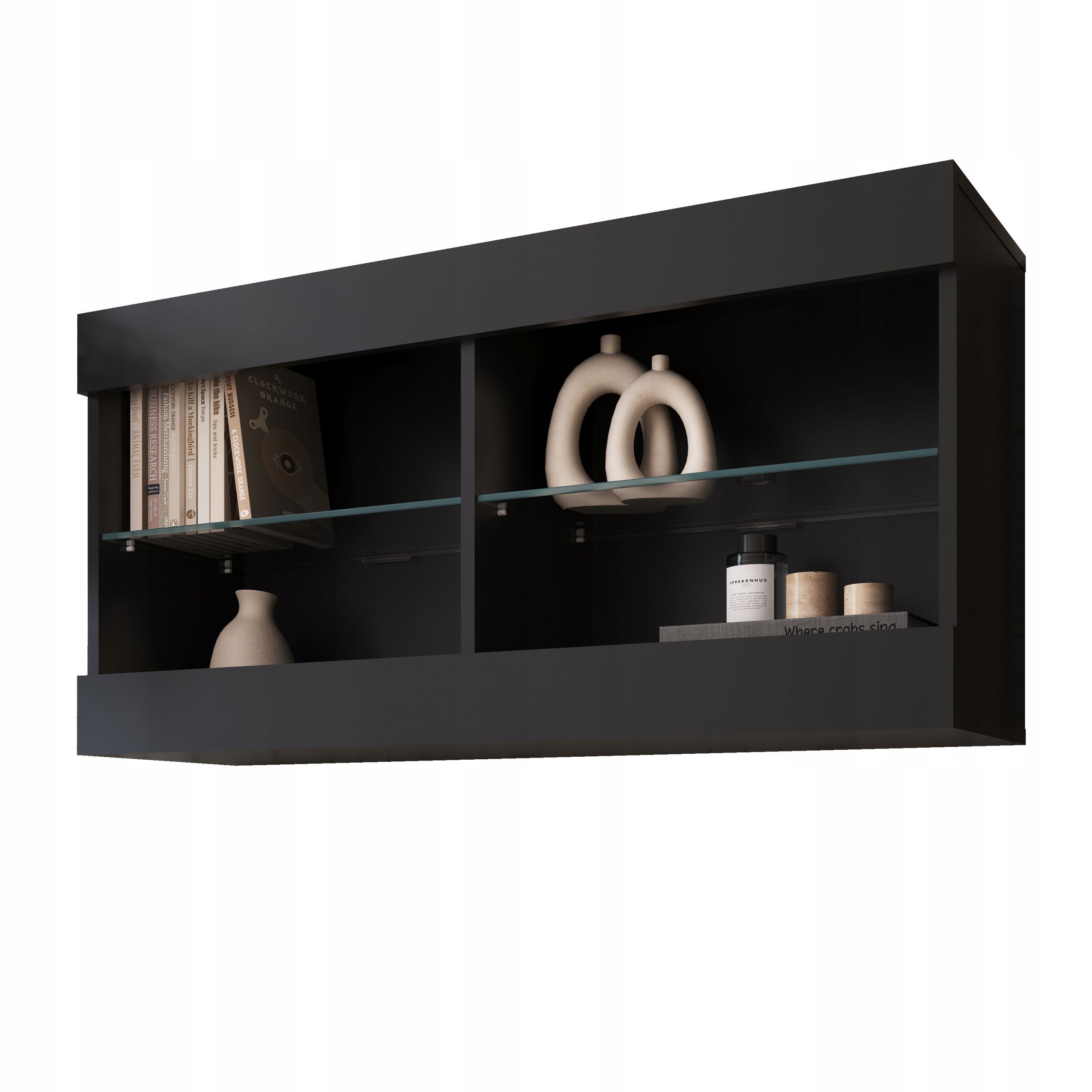 komodee Tivoli Závesná vitrína Horizontal čierna