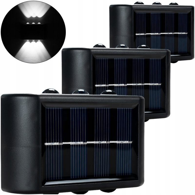 

3x Kinkiet Elewacyjny Solarny Lampa Led Zewnętrzna