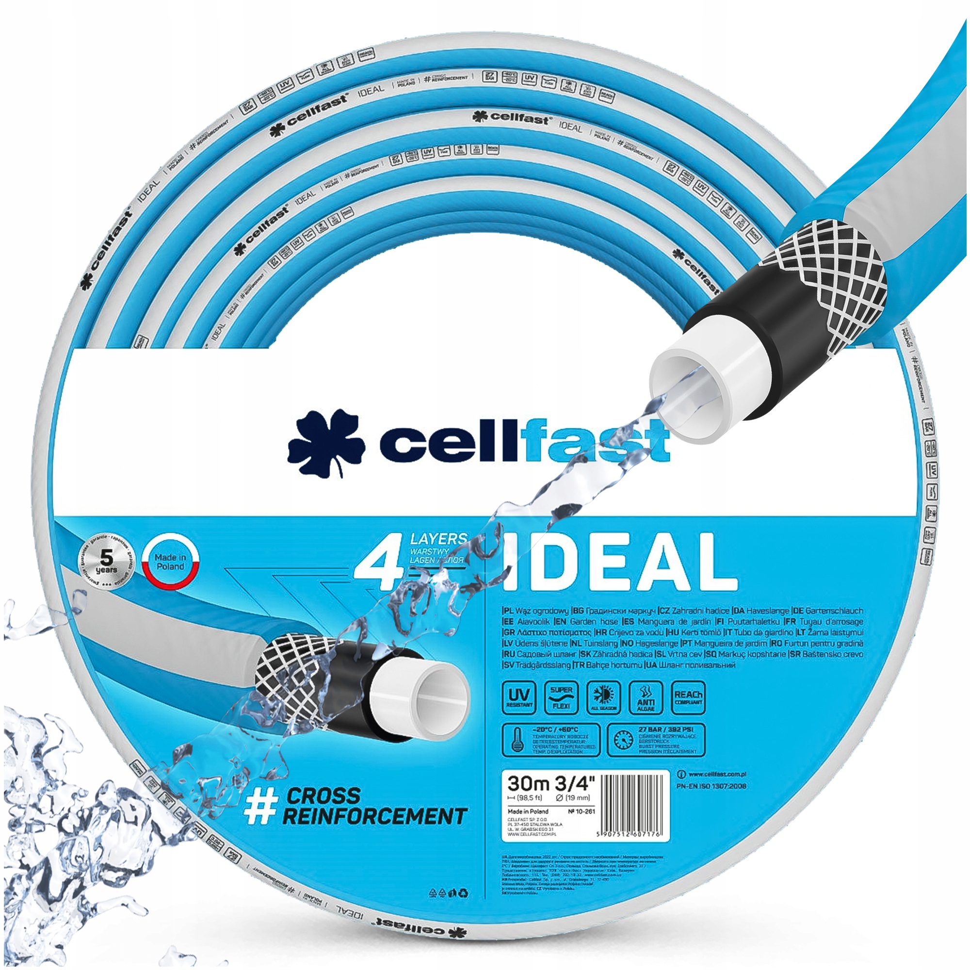 Wąż Ogrodowy Do Podlewania Cellfast Odporny Uv Elastyczny Mocny 3/4" 30M
