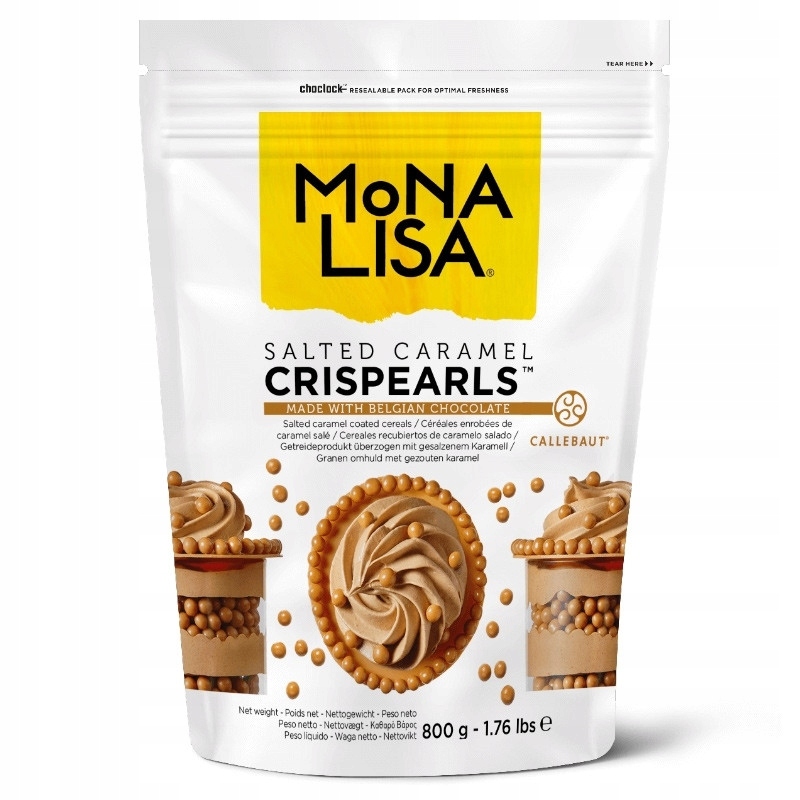 Levně Posypka Mona Lisa Crispearls Callebaut 800g Karamelová Zlatá Slaný Karamel G