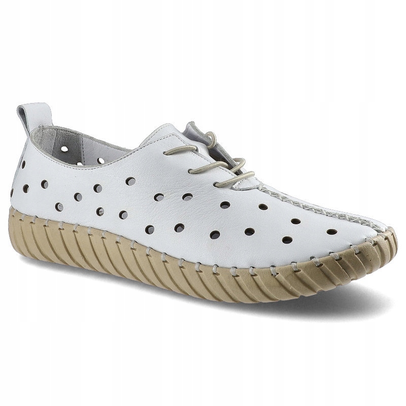 

Białe Półbuty Artiker Damskie Skórzane Modne Buty