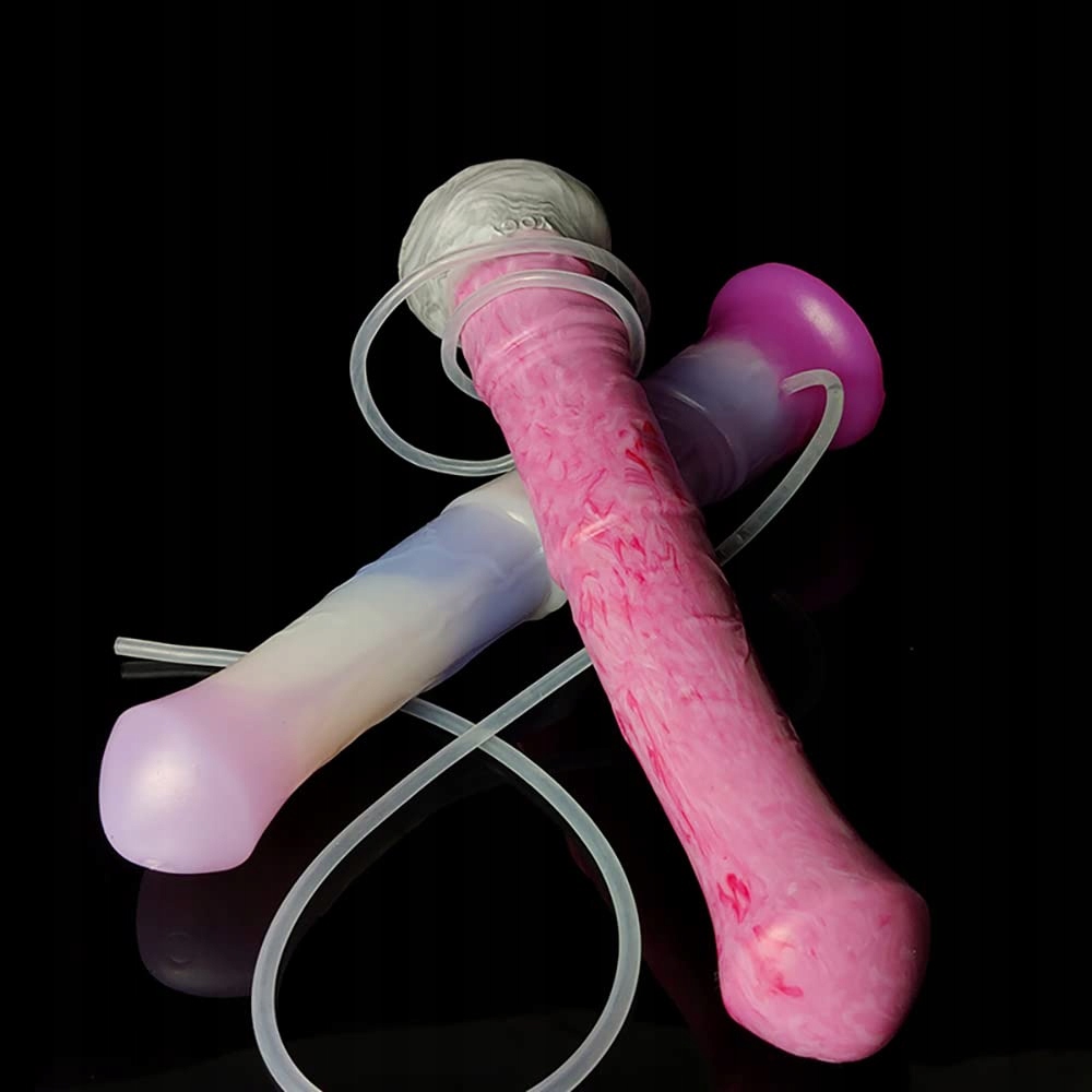 KUAECR Realistyczny Dildo Koński XL Silikonowy Z Przyssawką Czerwono Szary — miniatura 8