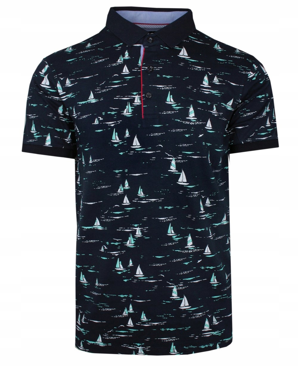 Tmavě modré pánské Polokošile s plachetnicí XXL