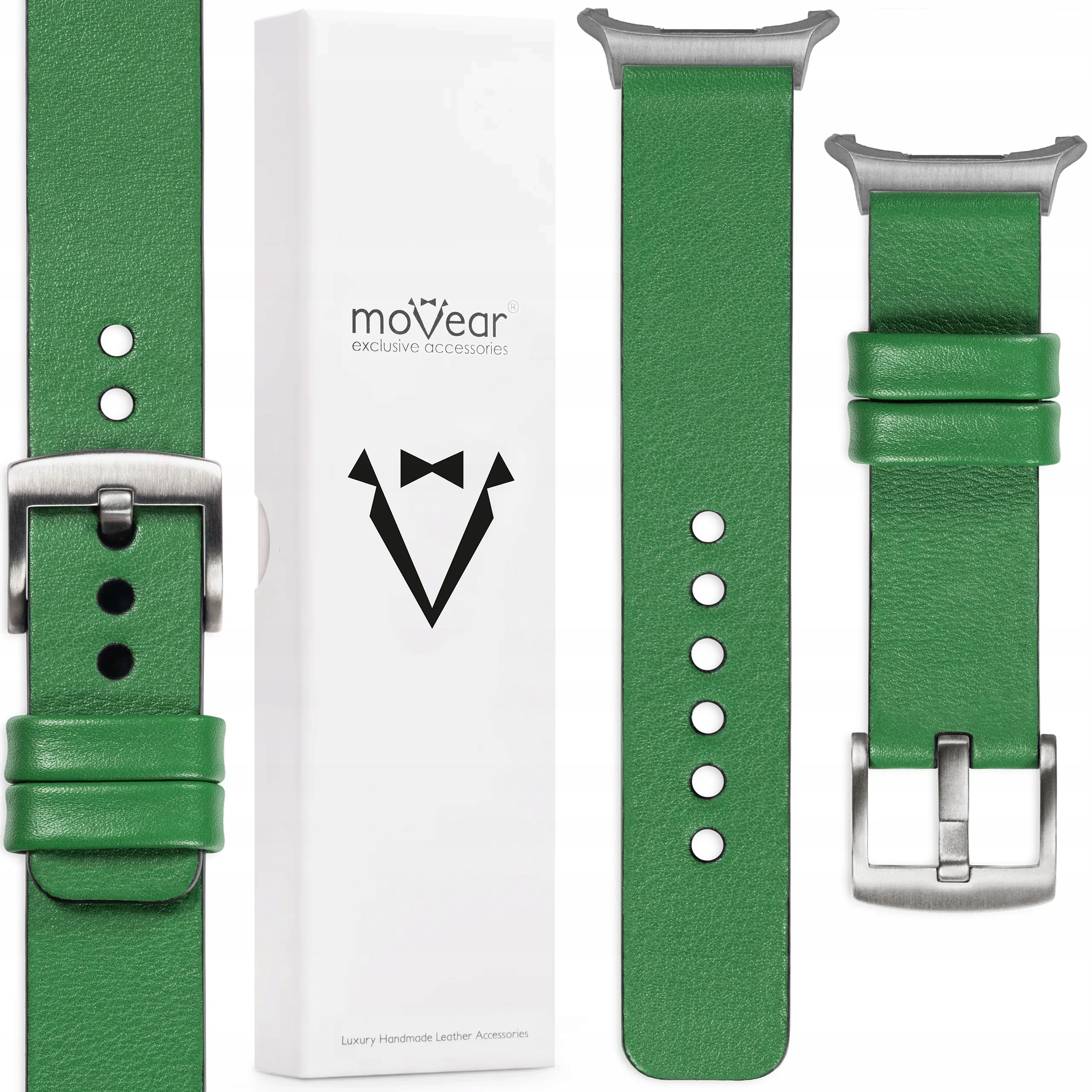 Kožený řemínek pro Samsung Galaxy Watch Ultra 22 mm zelený Movear