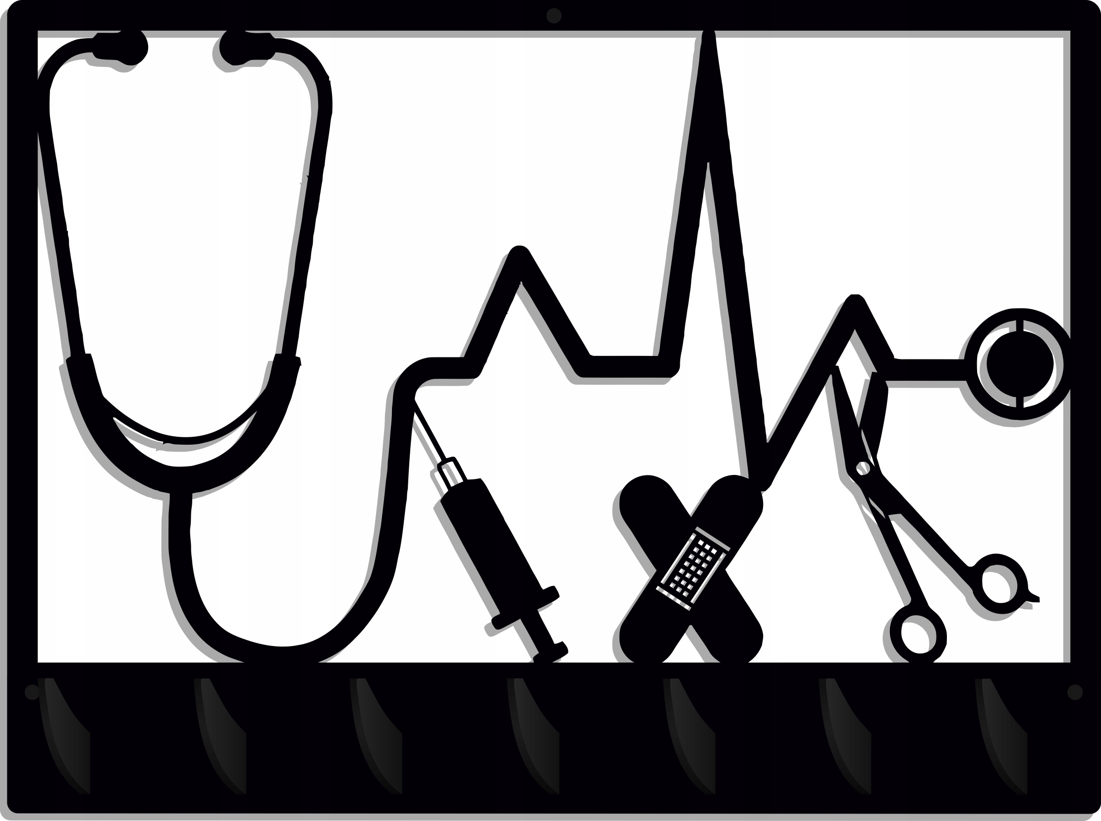 Nástěnné věšáky na oblečení prolamované pro lékaře zdravotní sestry a záchranáře