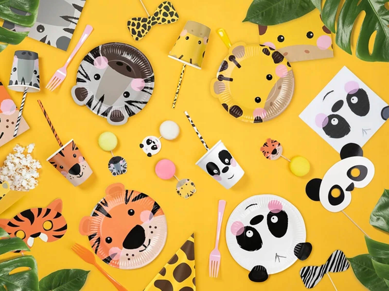 Rurki słomki Zwierzątka 10szt Urodziny Safari Zoo Długość 20 cm