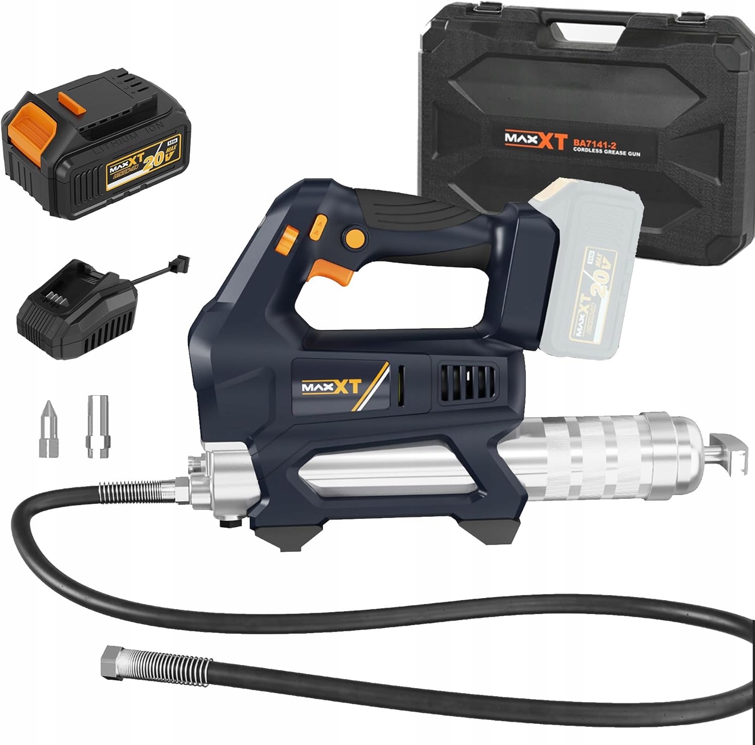 Bezdrôtová Mazacia Pištoľ 20V 10000 Psi Led Maxxt BA7141-2