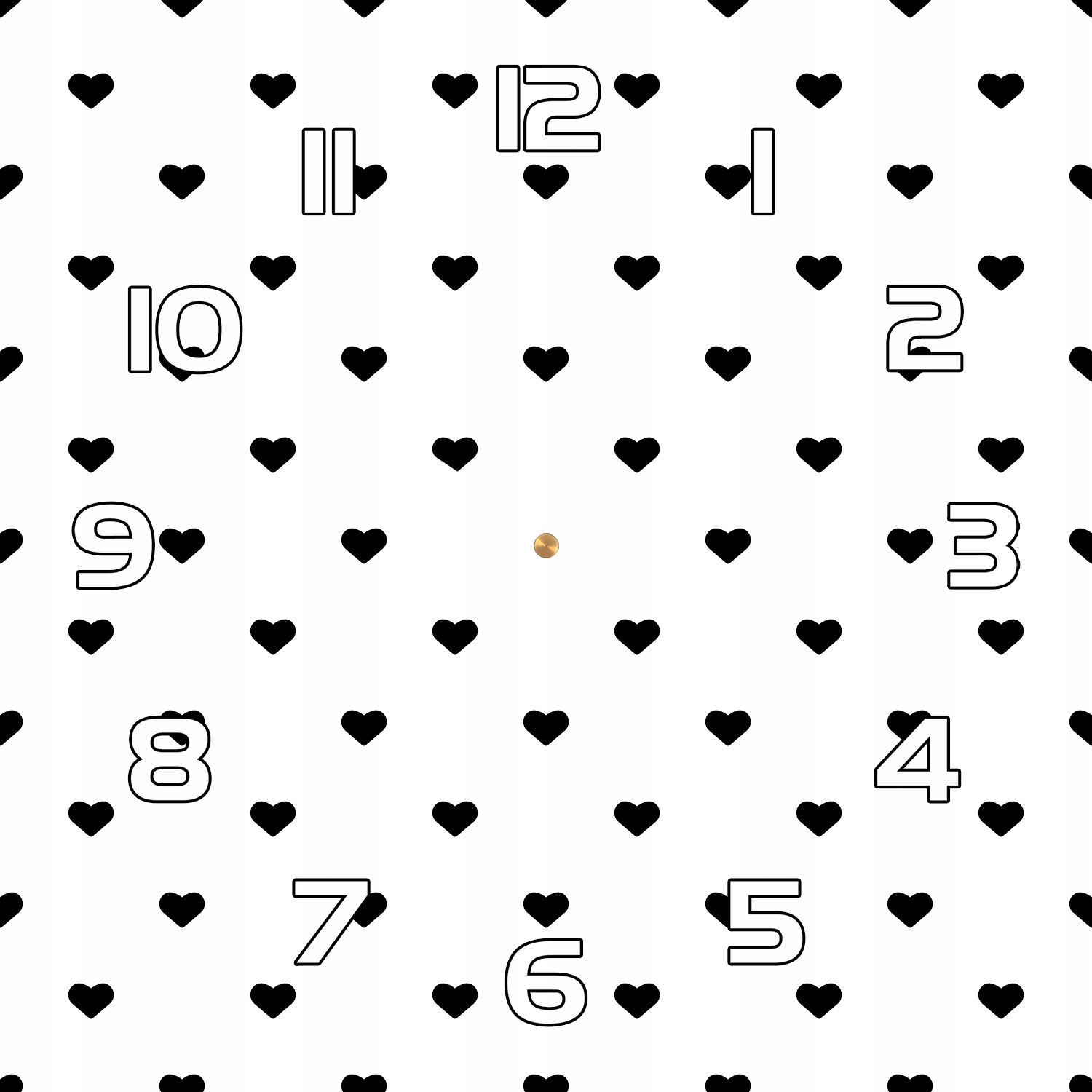 

Zegar szkło hartowane Śliczne serca wzór 30x30 cm