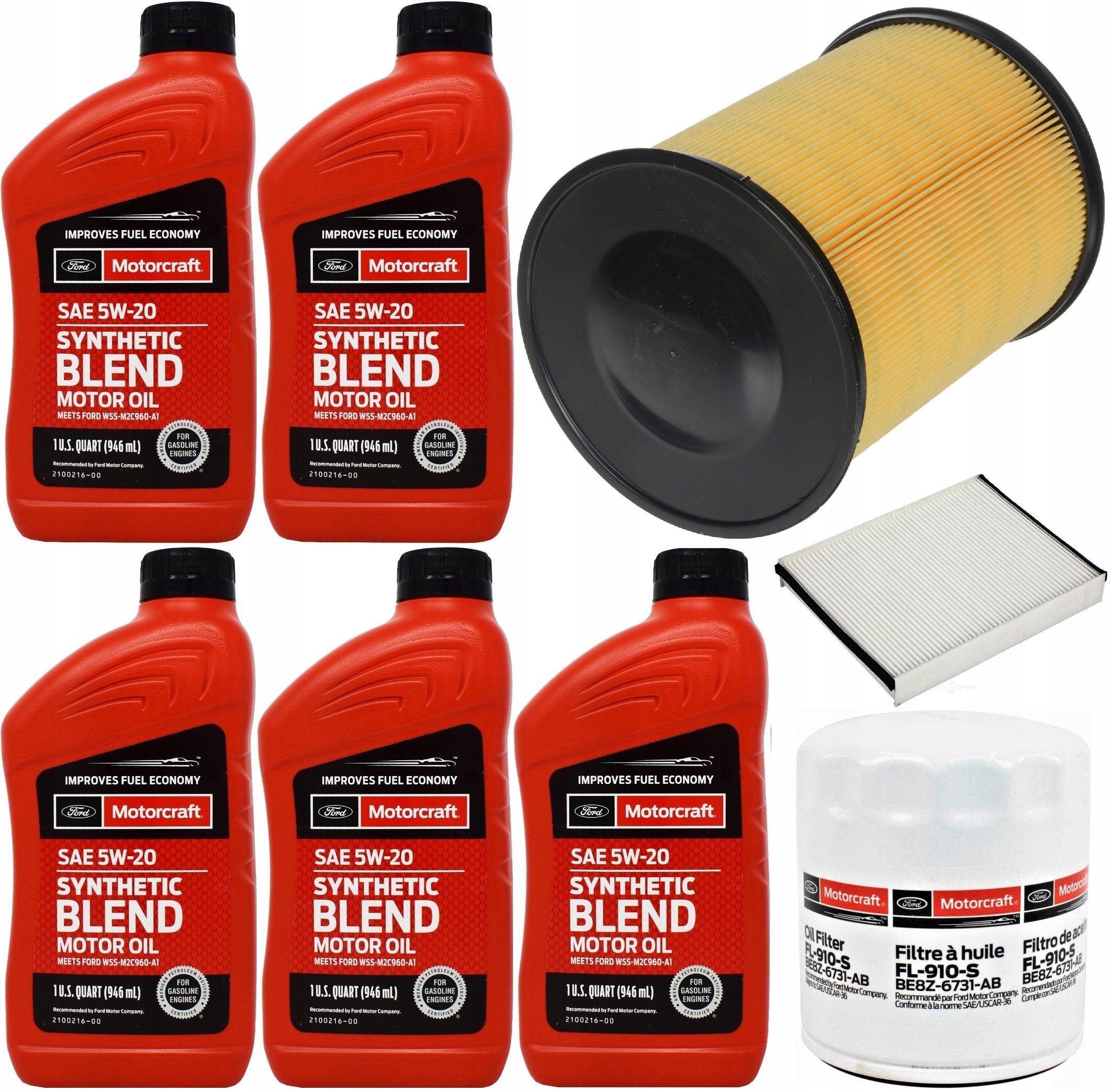 MOTORCRAFT 5W20 4,7 + FILTRY FORD ESCAPE 1,6 13-16