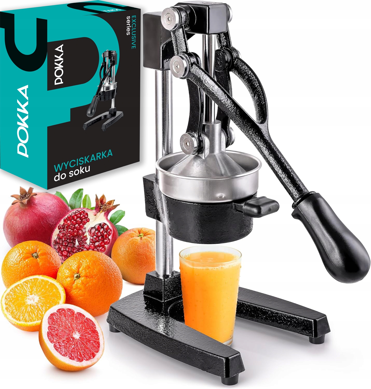 Ręczna Wyciskarka Do Cytrusów Owoców Ciężka Solidna Czarna Prasa Pomarańczy