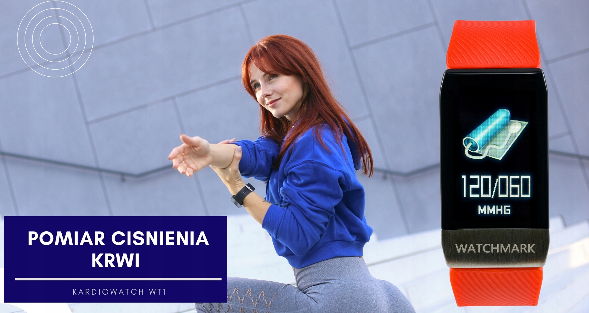 Opaska Zdrowia Smartwatch WT1 Watchmark Smartwatch dla seniora EKG PULS Kompatybilność systemowa Android iOS