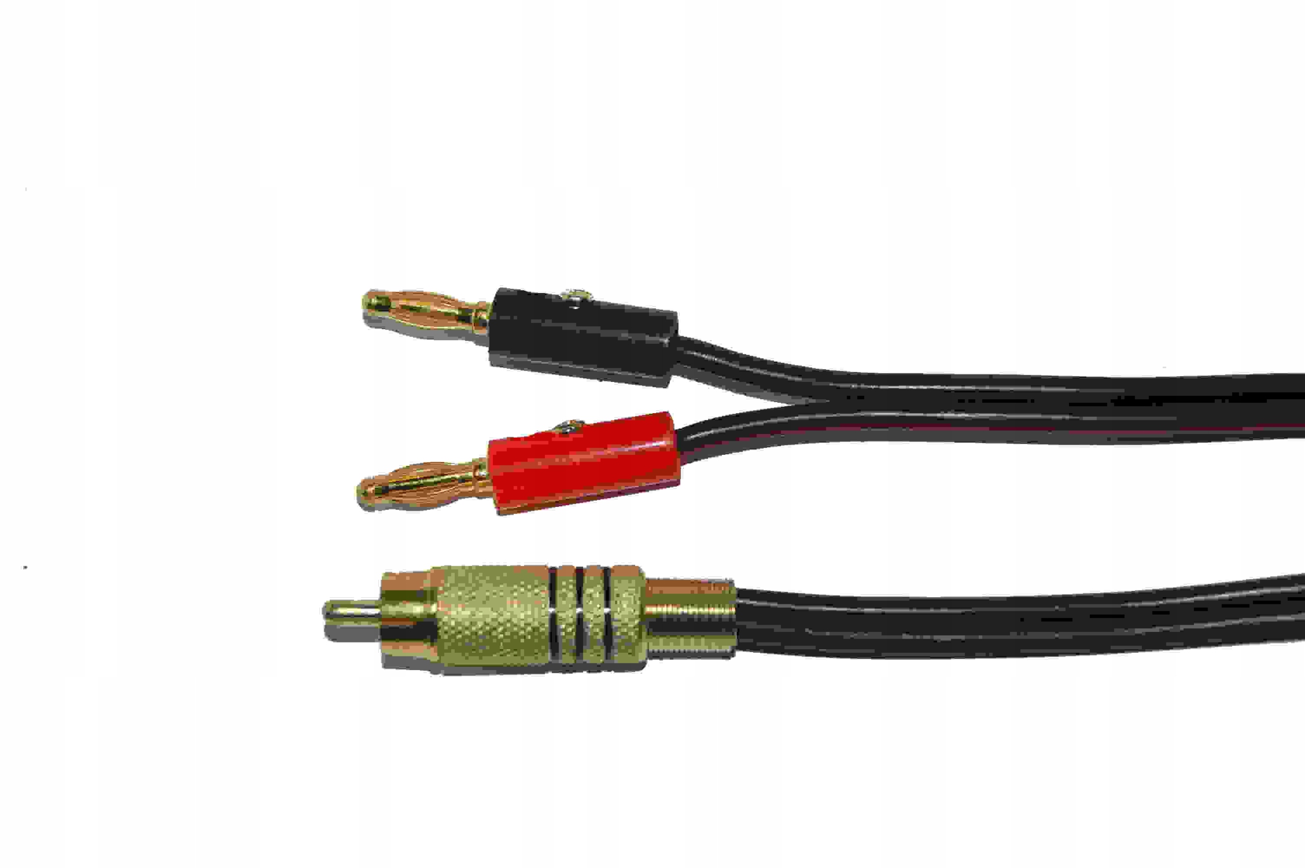 Kabel głośnikowy wtyk RCA/2 wtyki banan czarny 5m