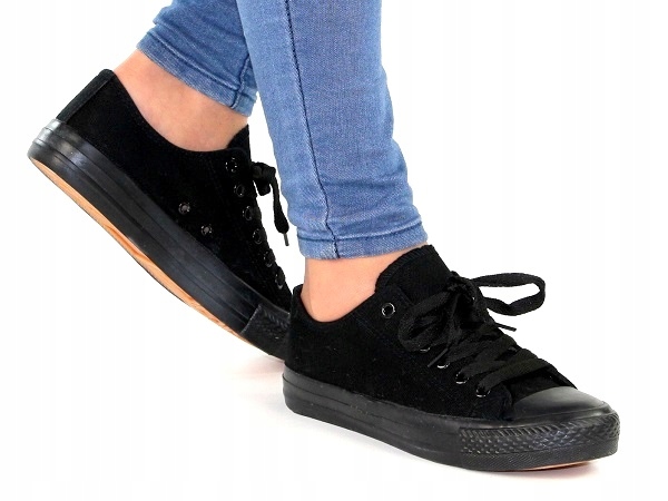 

Tenisówki Damskie Black Trampki Wygodne Buty Slim
