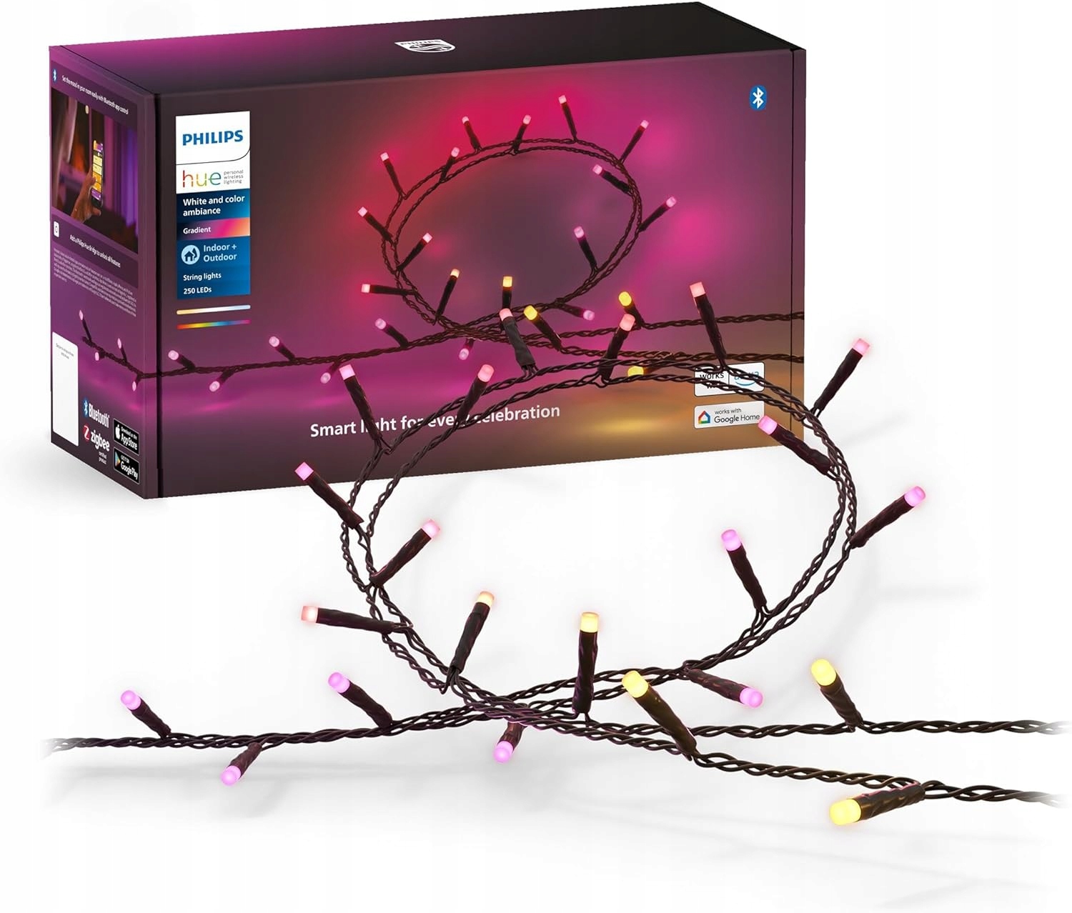 Vianočné Osvetlenie Na Stromček Vonkajšie Led 20 m 250 Led Rgb Smart Festavia Philips Hue