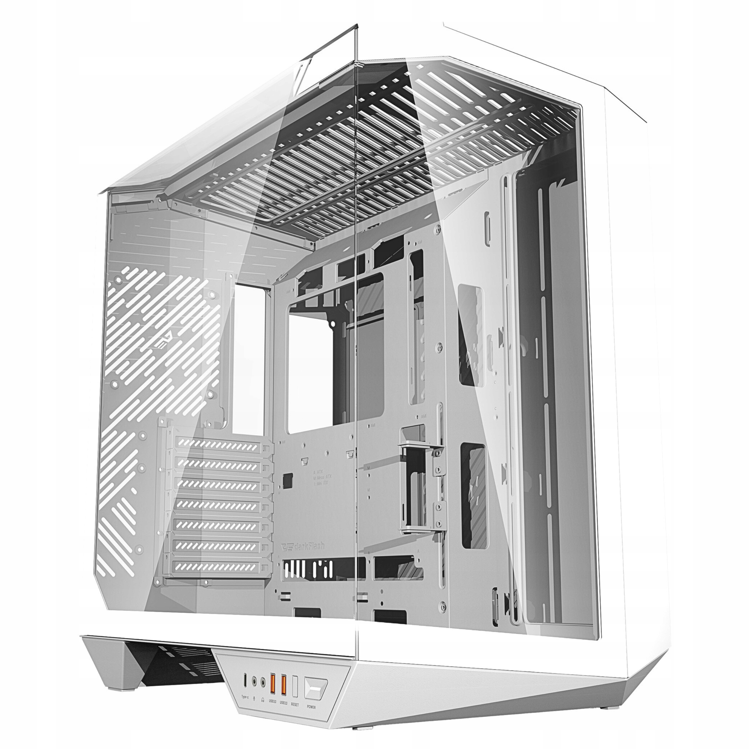 DarkFlash DY470 Skříň Atx Midi Tower Sklep Gaming Bílá