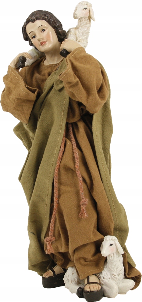 Figúrka "Pastier s ovcou na pleciach v odeve", pre figúrky s výškou 30 cm