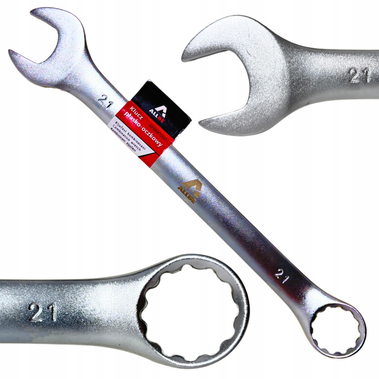 Klucz Płasko Oczkowy 21mm Stal Crv Klucz Płasko-oczkowy Cr-V Mocny Solidny