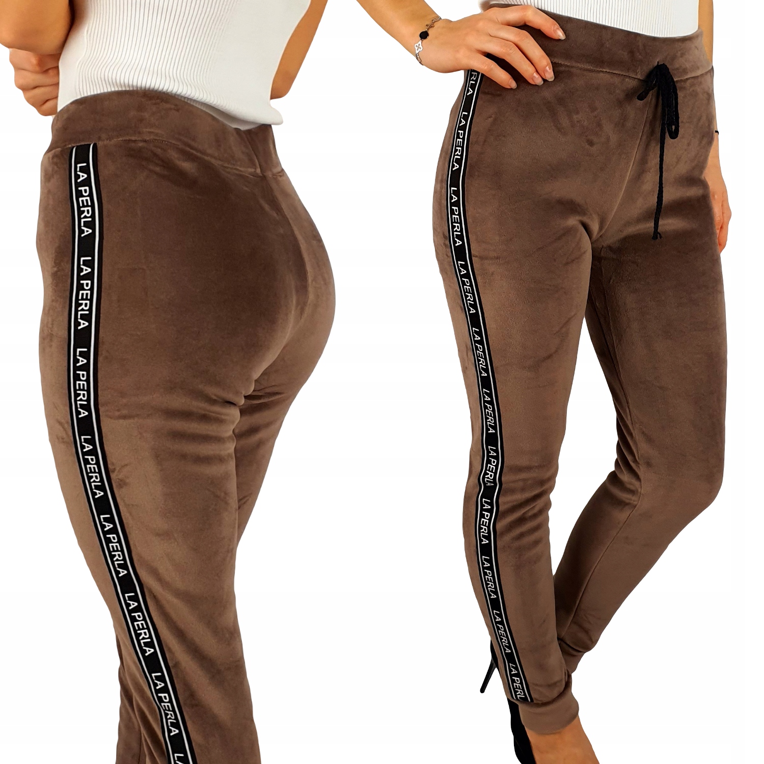 #OCIEPLANE - SPODNIE - DRESOWE - DAMSKIE - WELUR Marka inna