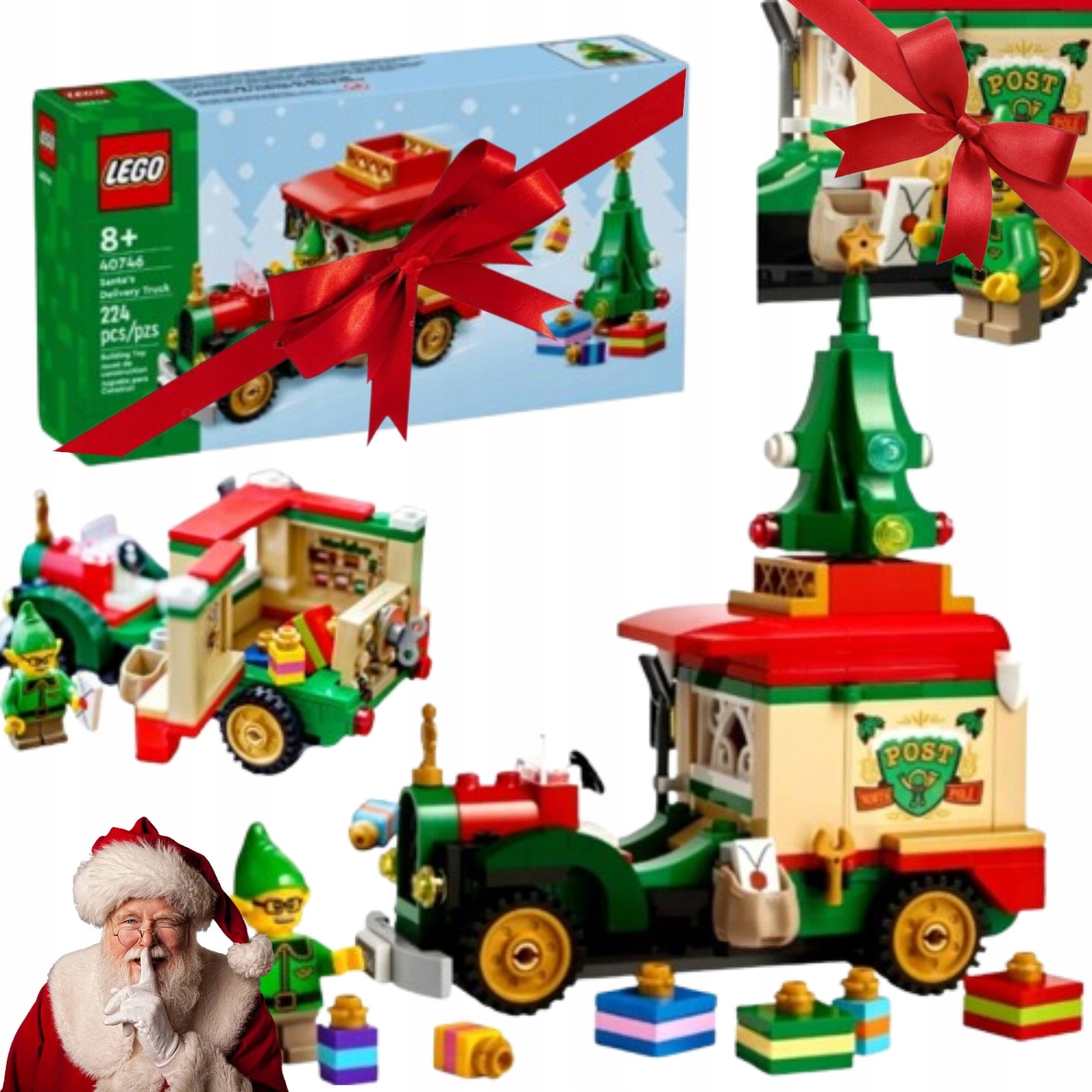 Klocki Lego Classic 40746 Ciężarówka Świętego Mikołaja Choinka Elf