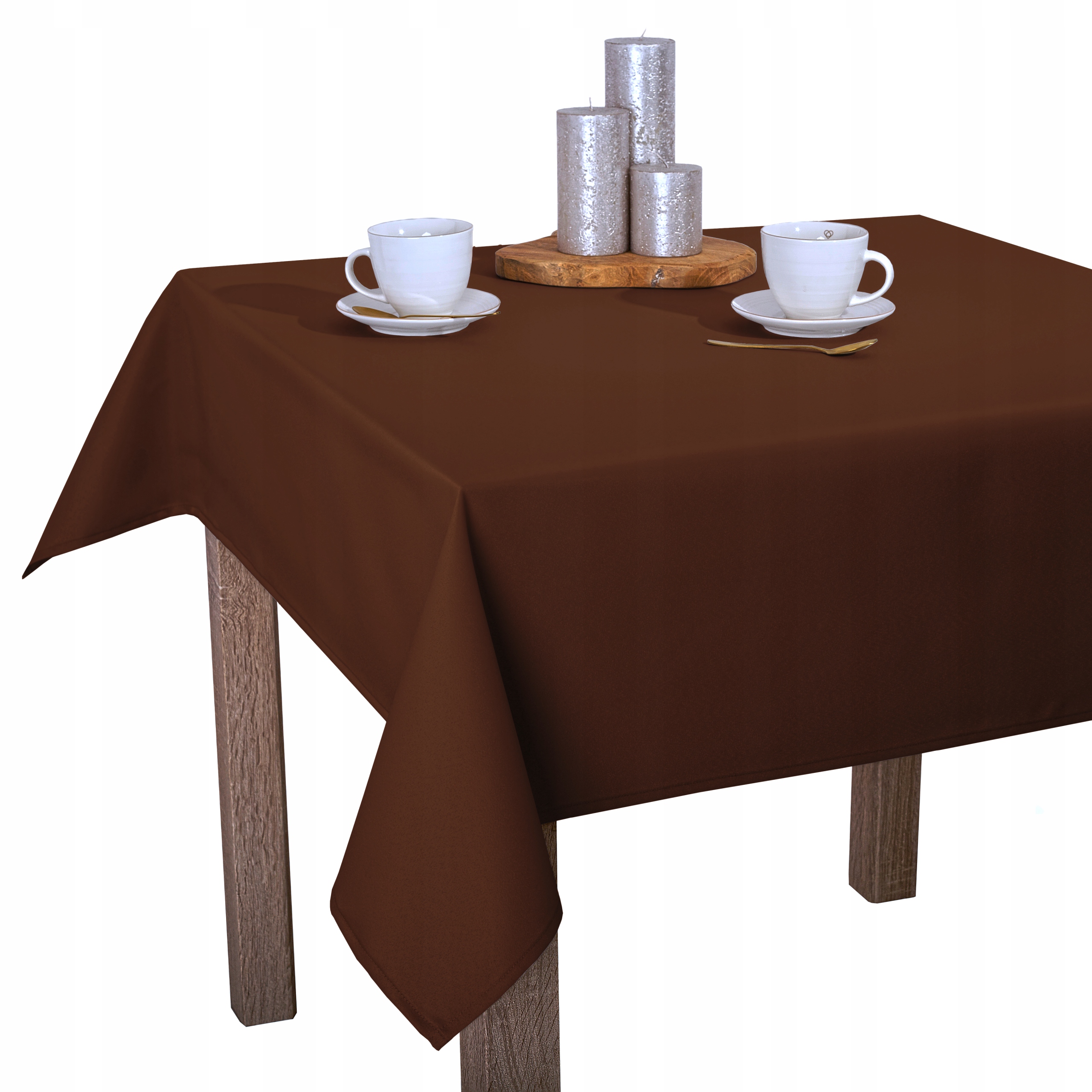 Ubrus odolný proti skvrnám, hladký, šitý Laura Hnědá 110 x 160 cm