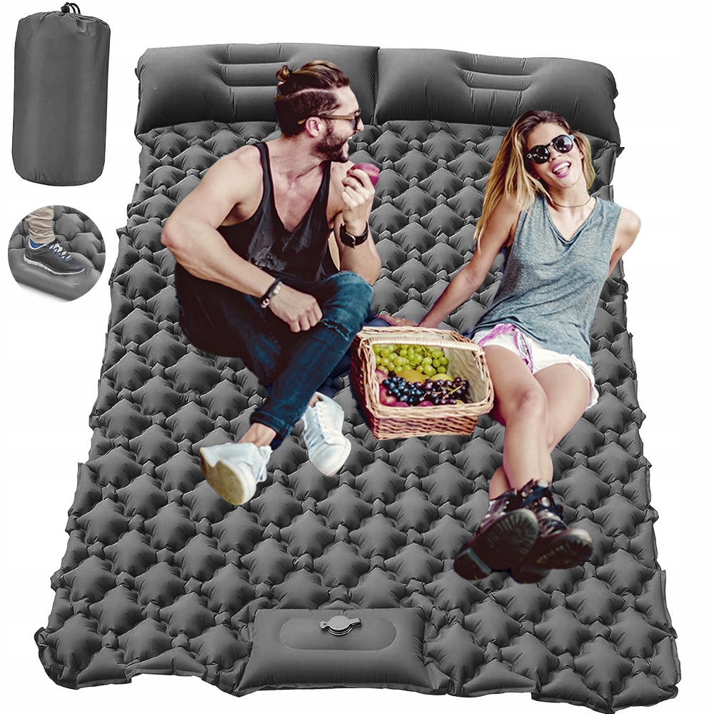 Mocny Materac Dmuchany Na Turystyczny Pompowany Mata Do Spania 200X120CM