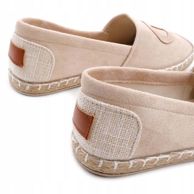 BEŻOWE ESPARDYLE DAMSKIE PÓŁBUTY WSUWANE PŁASKIE WKŁ. EKOSKÓRA WYGODNE Stan opakowania oryginalne