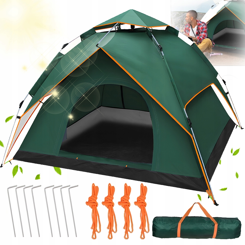 Przenośny, Automatycznie Rozkładany Namiot Dla 3-4 Osób, Wiatroszczelny